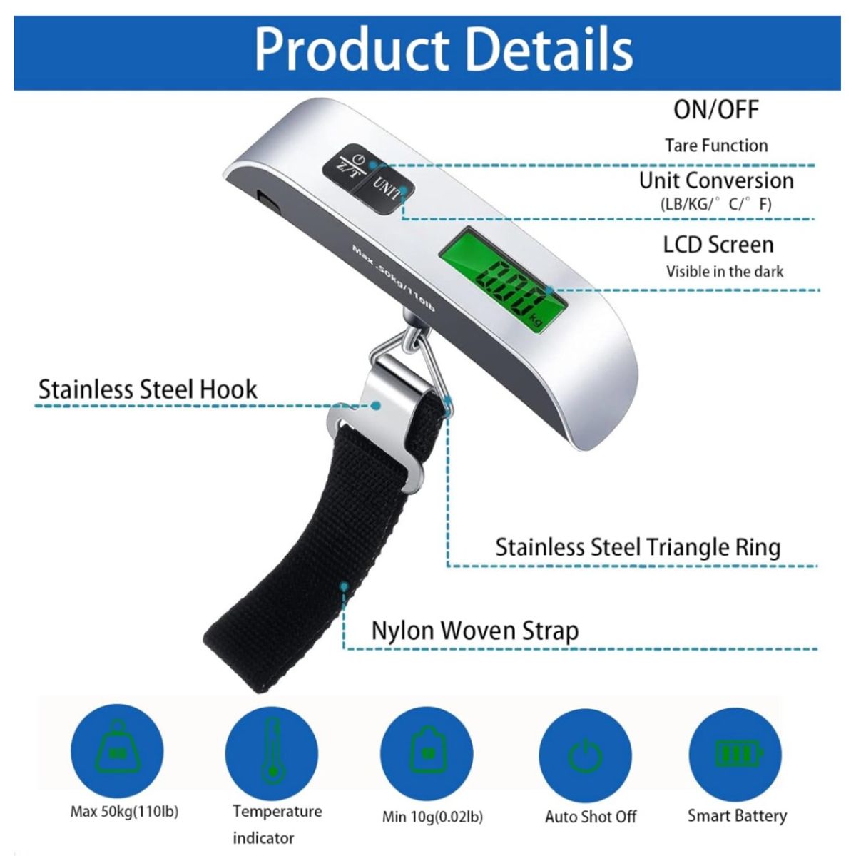 GENERICO - Báscula portátil electrónica Imtively para equipaje