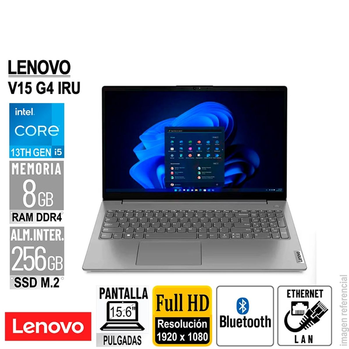 LENOVO - Laptop Lenovo V15 G4 IRU 156 FHD Intel Core i5-13420H RAM 8GB-DDR4 256GB-SSD