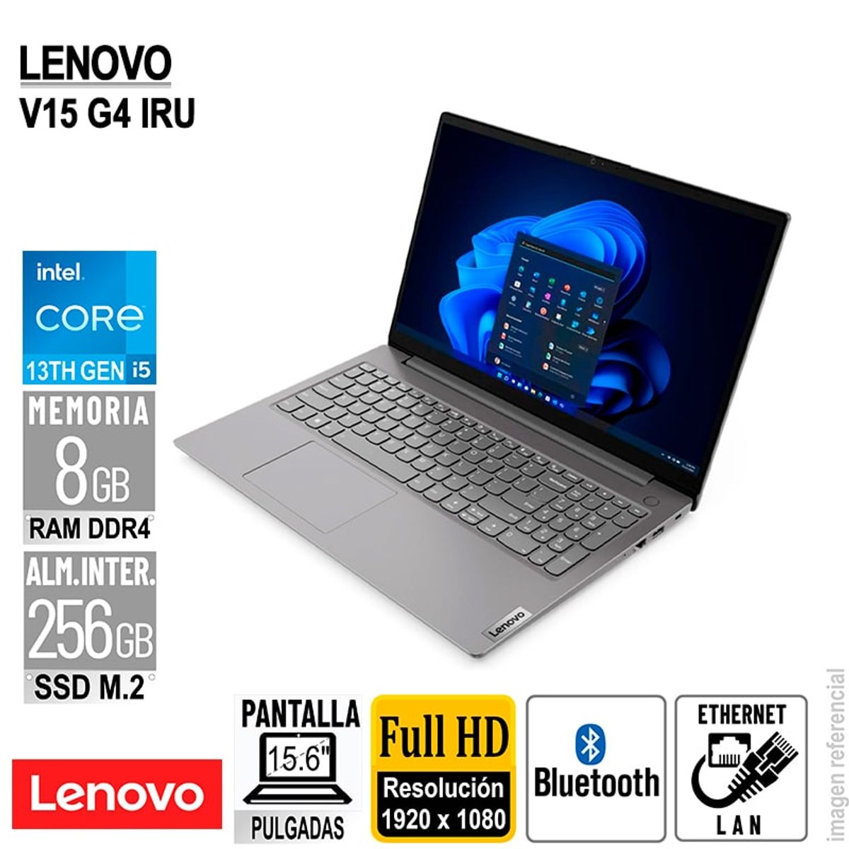 LENOVO - Laptop Lenovo V15 G4 IRU 156 FHD Intel Core i5-13420H RAM 8GB-DDR4 256GB-SSD