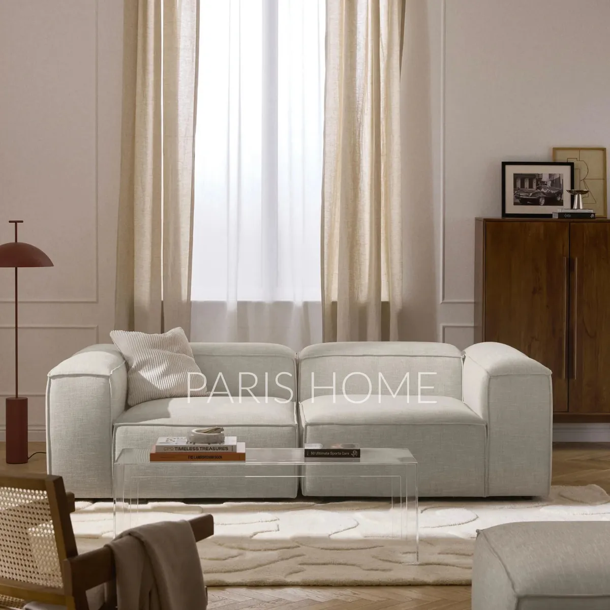 GENERICO - Sofá 2 Cuerpos Monarch Lino - Gris