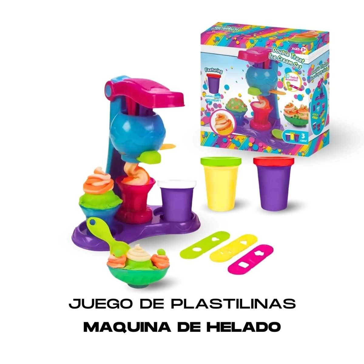 GENERICO - Juego de Plastilinas Maquina de Helados