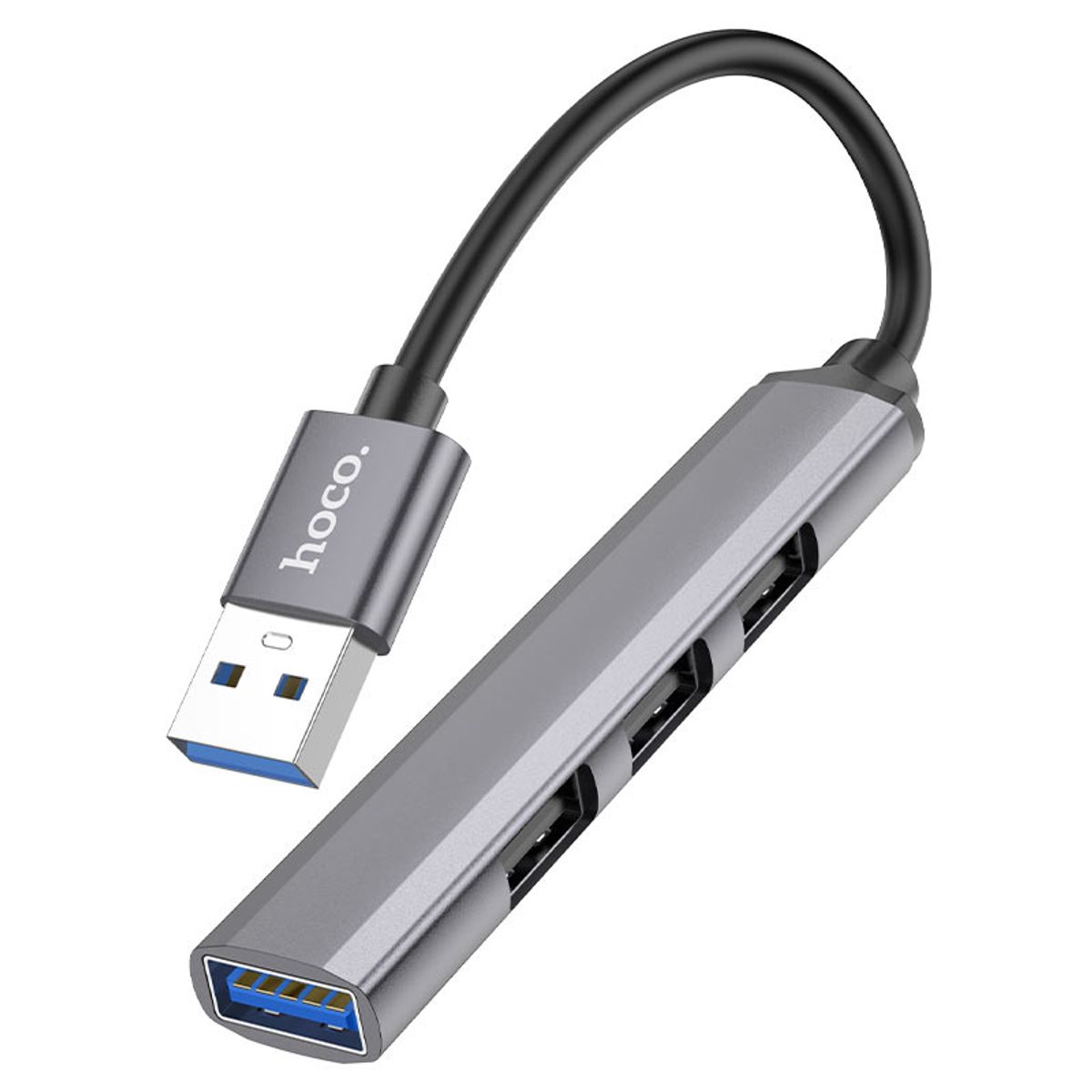 HOCO - Adaptador USB-A a USB Hoco HB26 4 en 1 Gris