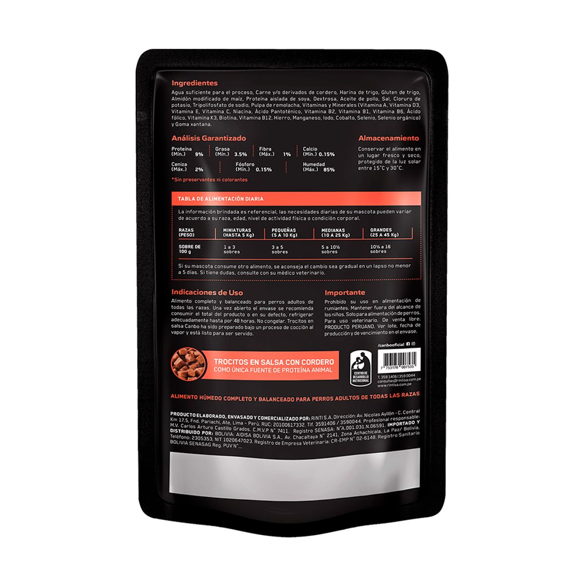 CANBO - Comida Húmeda para Perro Adulto Canbo Cordero 100gr