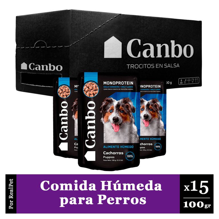 Pack Caja x15 Comida Húmeda Cachorro Canbo Cordero 100gr | Sodimac Perú