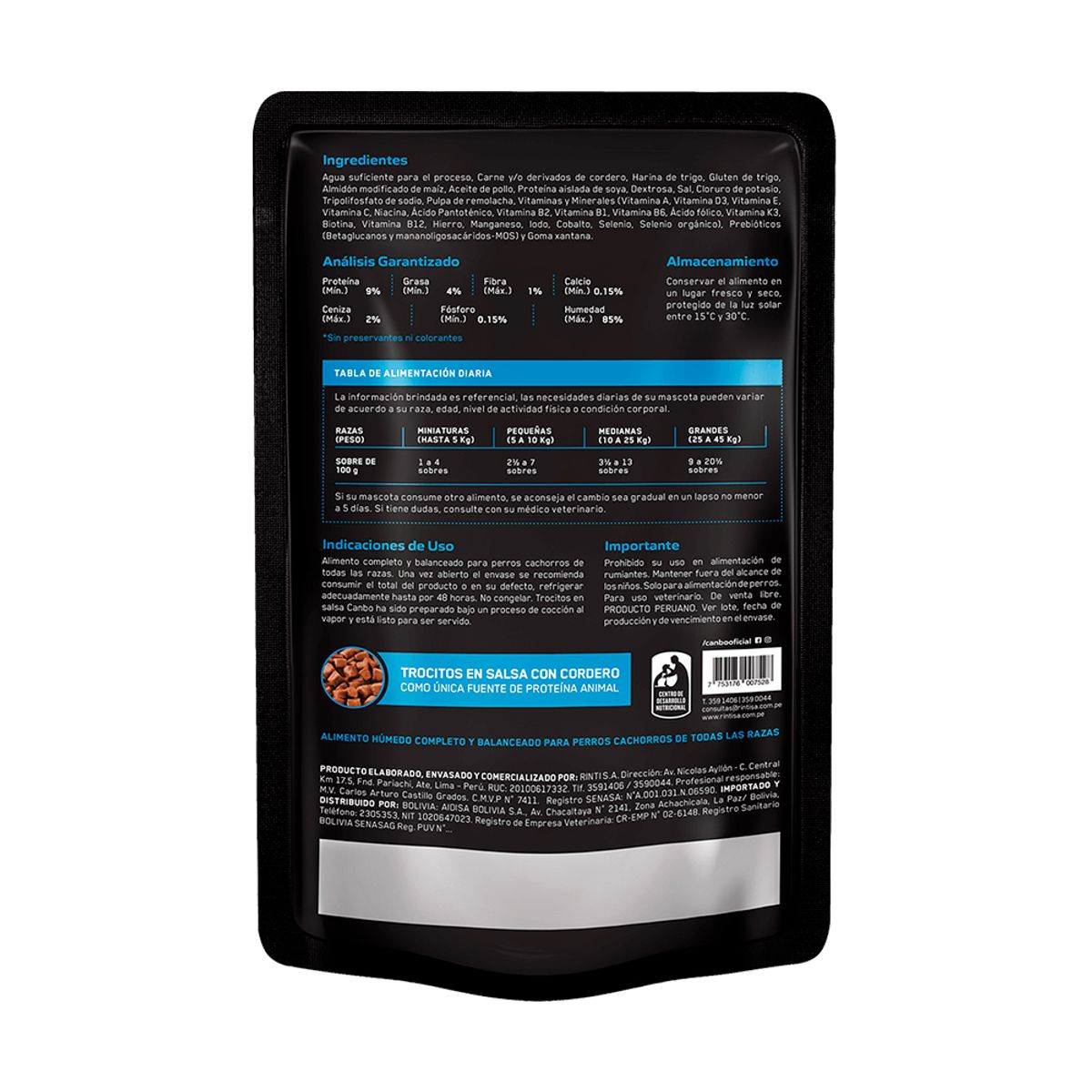 CANBO - Pack Caja x15 Comida Húmeda Cachorro Canbo Cordero 100gr