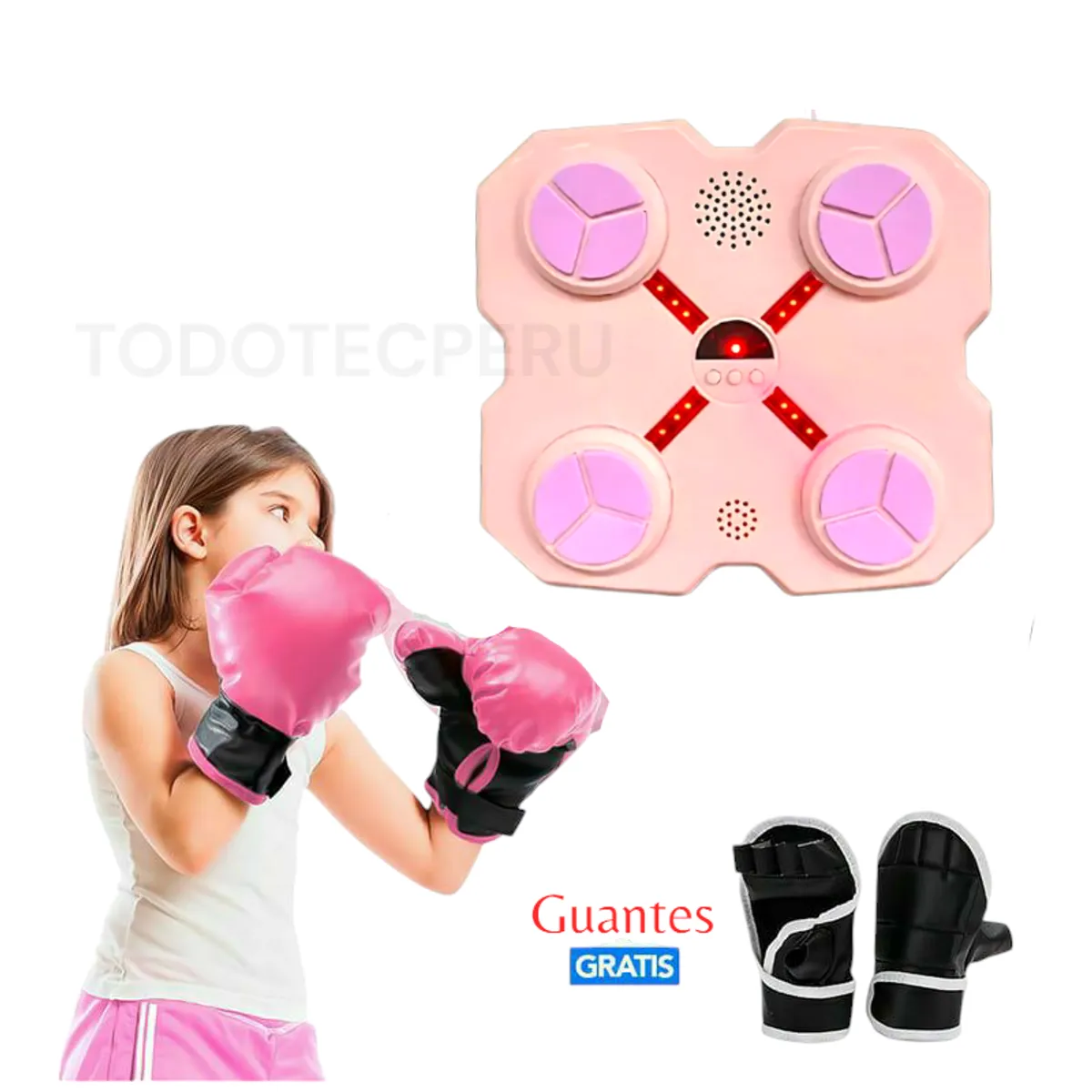 SPORT FITNESS - MAQUINA DE BOXEO MUSICAL CON BLUETOOTH PARA NIÑOS