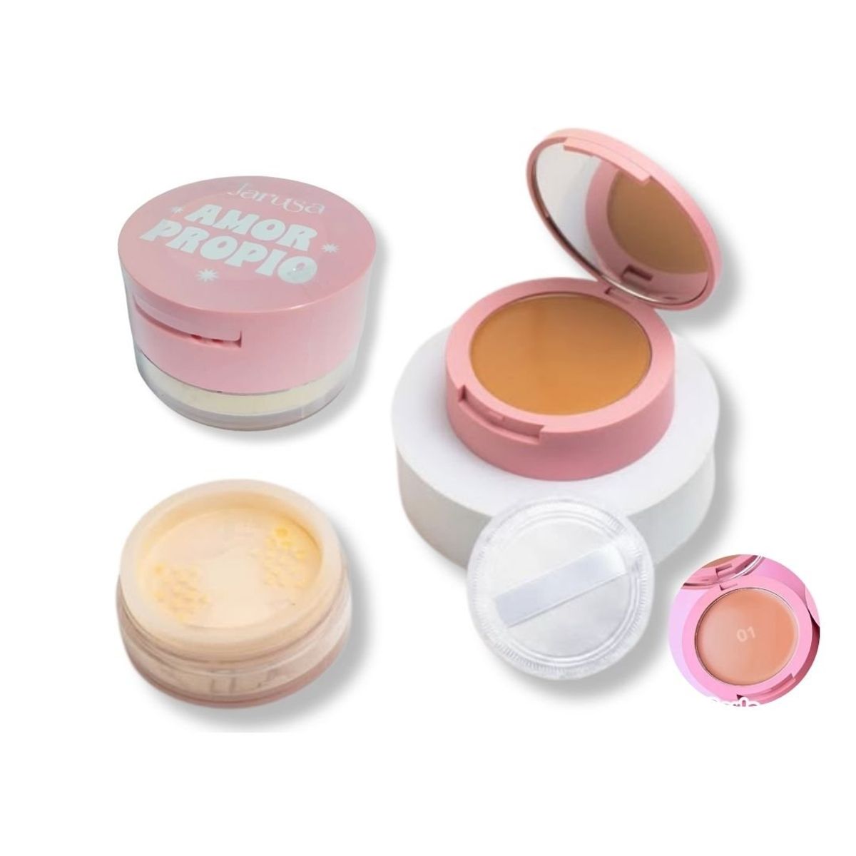 GENERICO - Amor Propio -Base en Crema y Polvo Suelto Jarusa Tono1