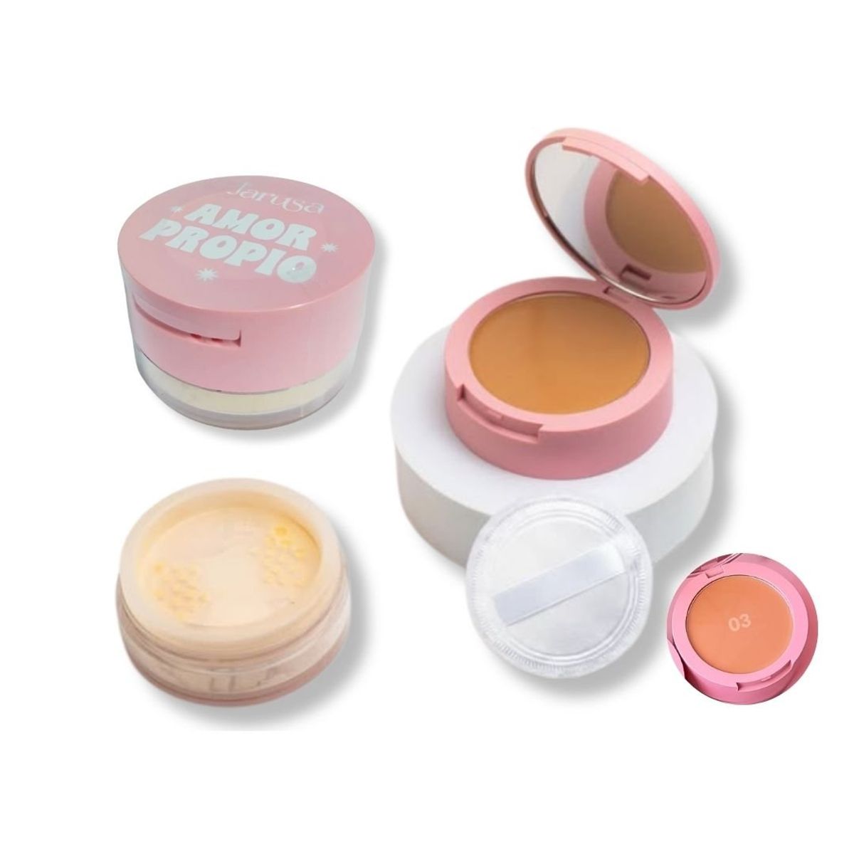 GENERICO - Amor Propio -Base en Crema y Polvo Suelto Jarusa Tono3