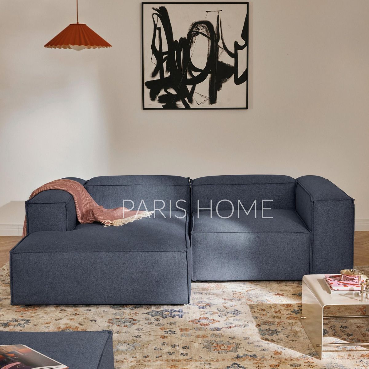 GENERICO - Sofá Izquierdo Rinconero Monarch  Tejido - Azul Oscuro