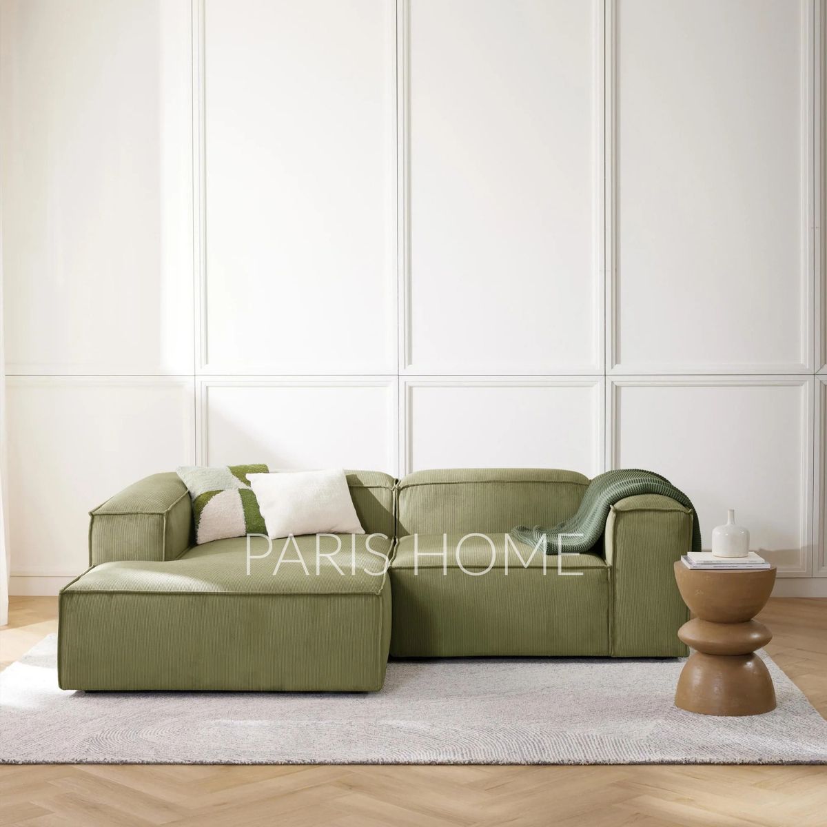 GENERICO - Sofá Izquierdo Rinconero Monarch Pana - Verde Oliva
