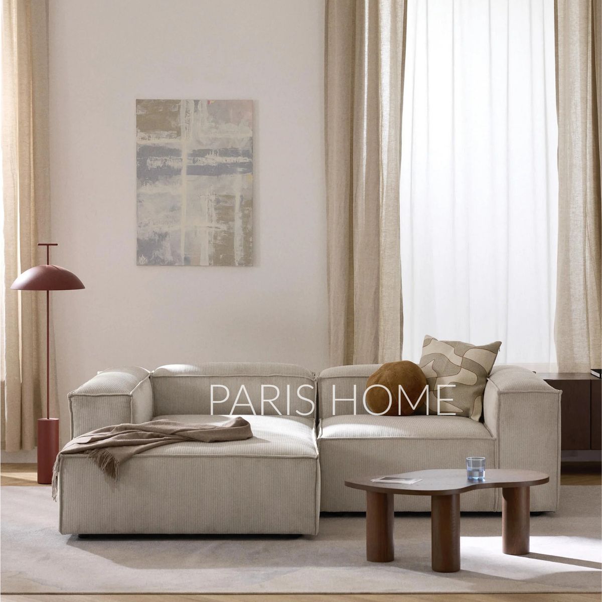 GENERICO - Sofá Izquierdo Rinconero Monarch Pana - Beige Claro