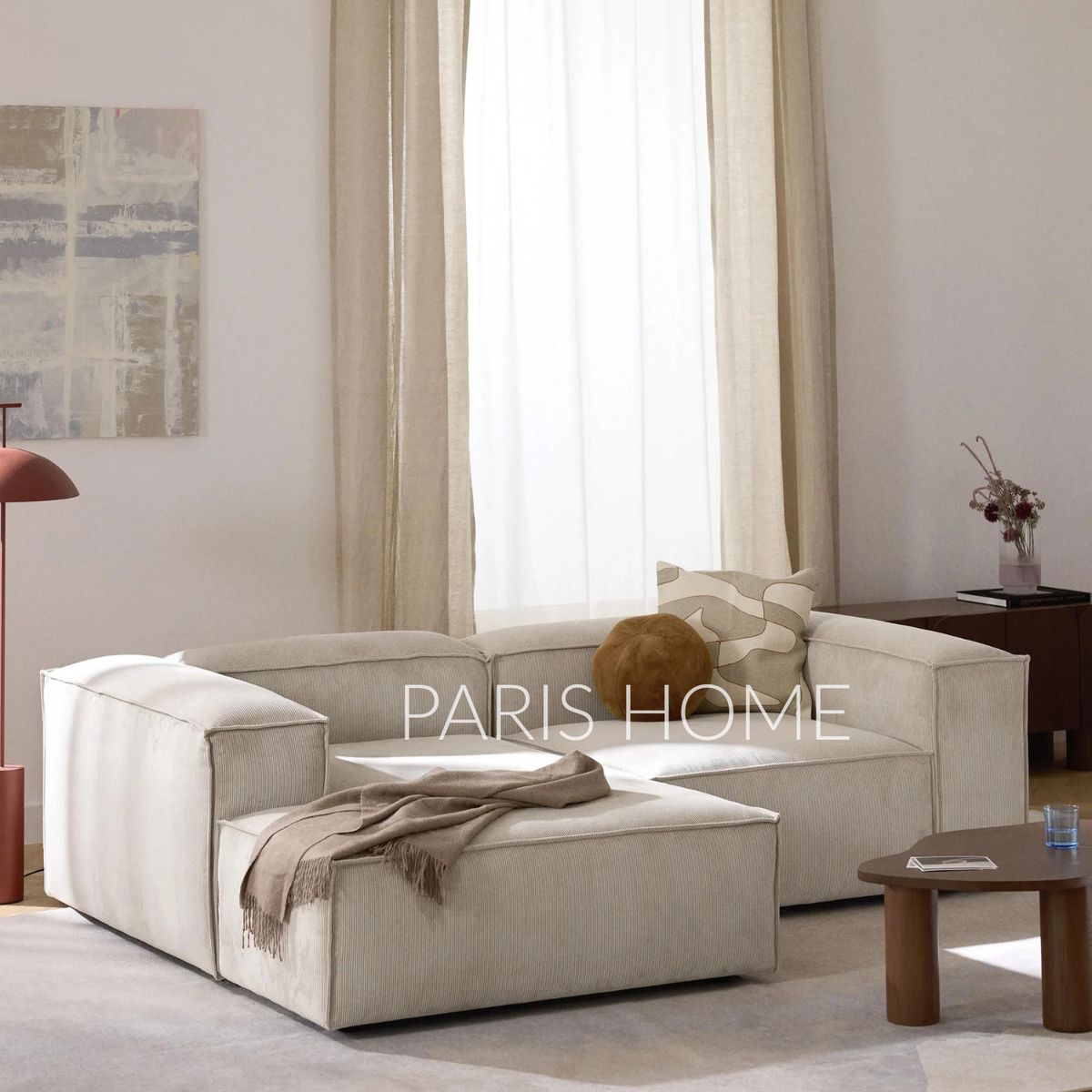 GENERICO - Sofá Izquierdo Rinconero Monarch Pana - Beige Claro