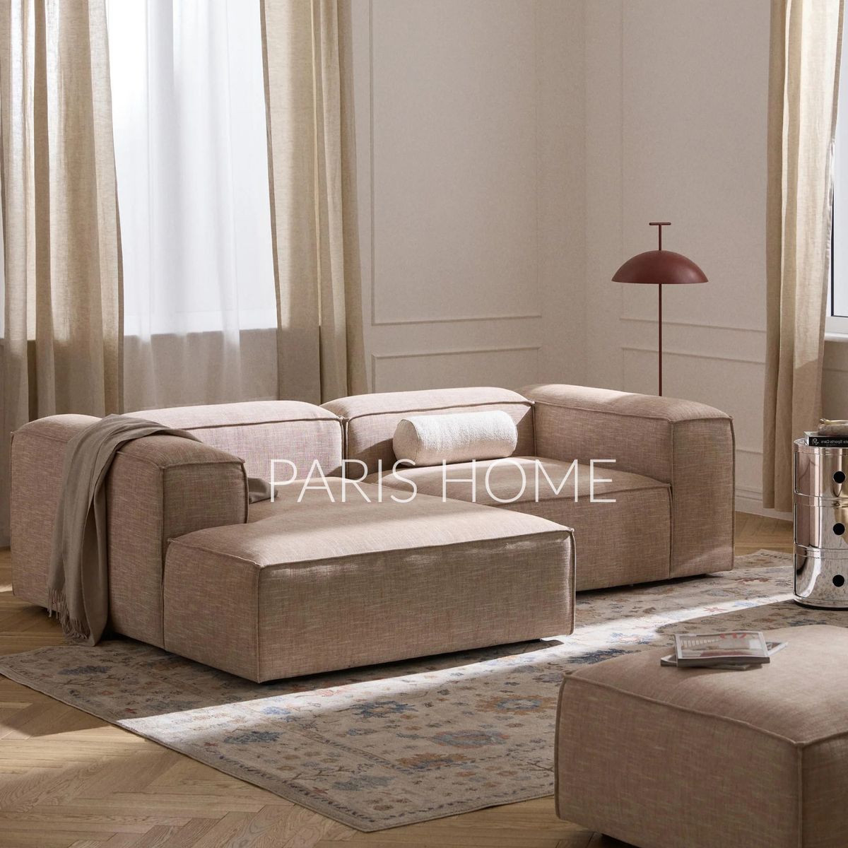 GENERICO - Sofá Izquierdo Rinconero Monarch Lino - Rojo Oxido