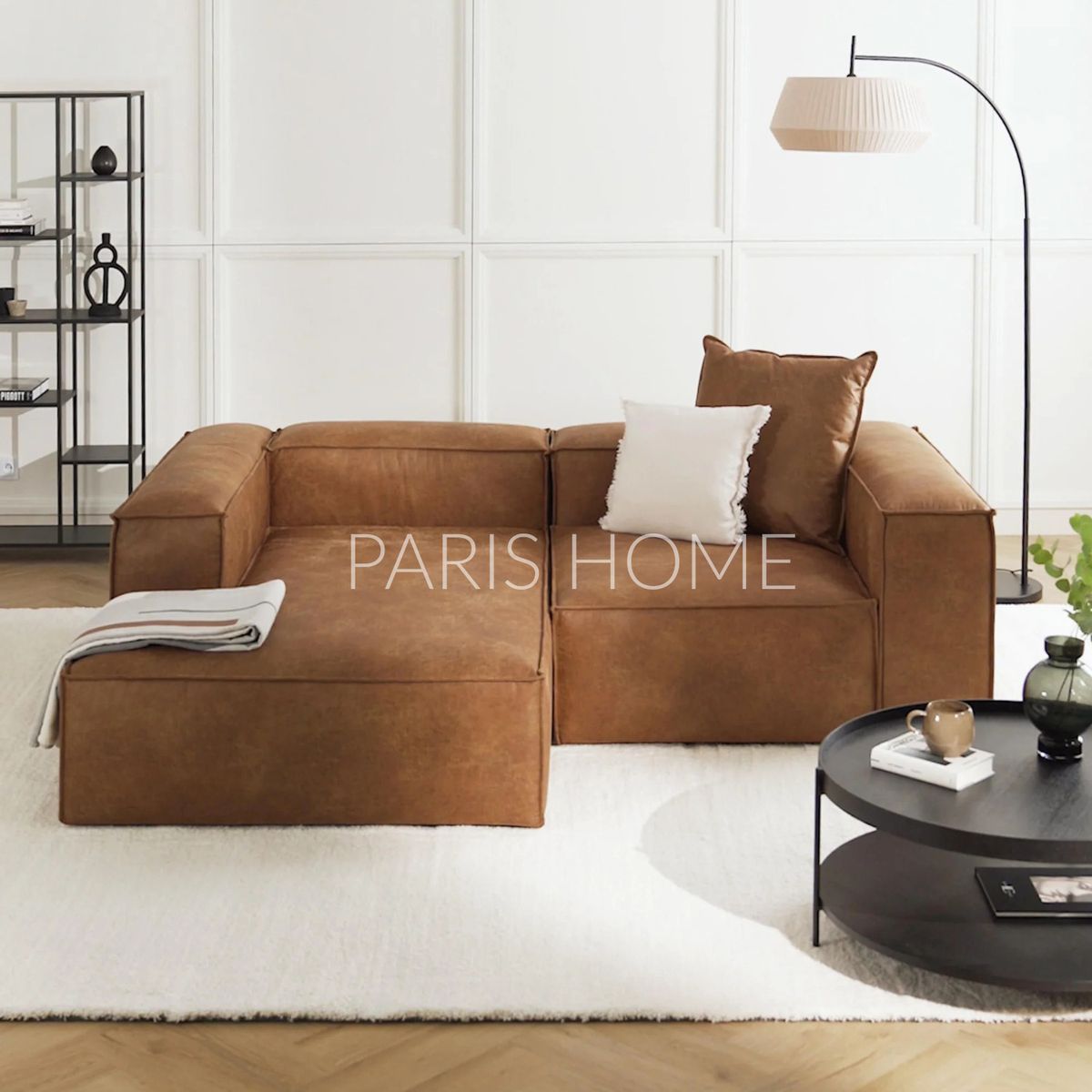 GENERICO - Sofá Izquierdo Rinconero Monarch Ultracuero - Marrón