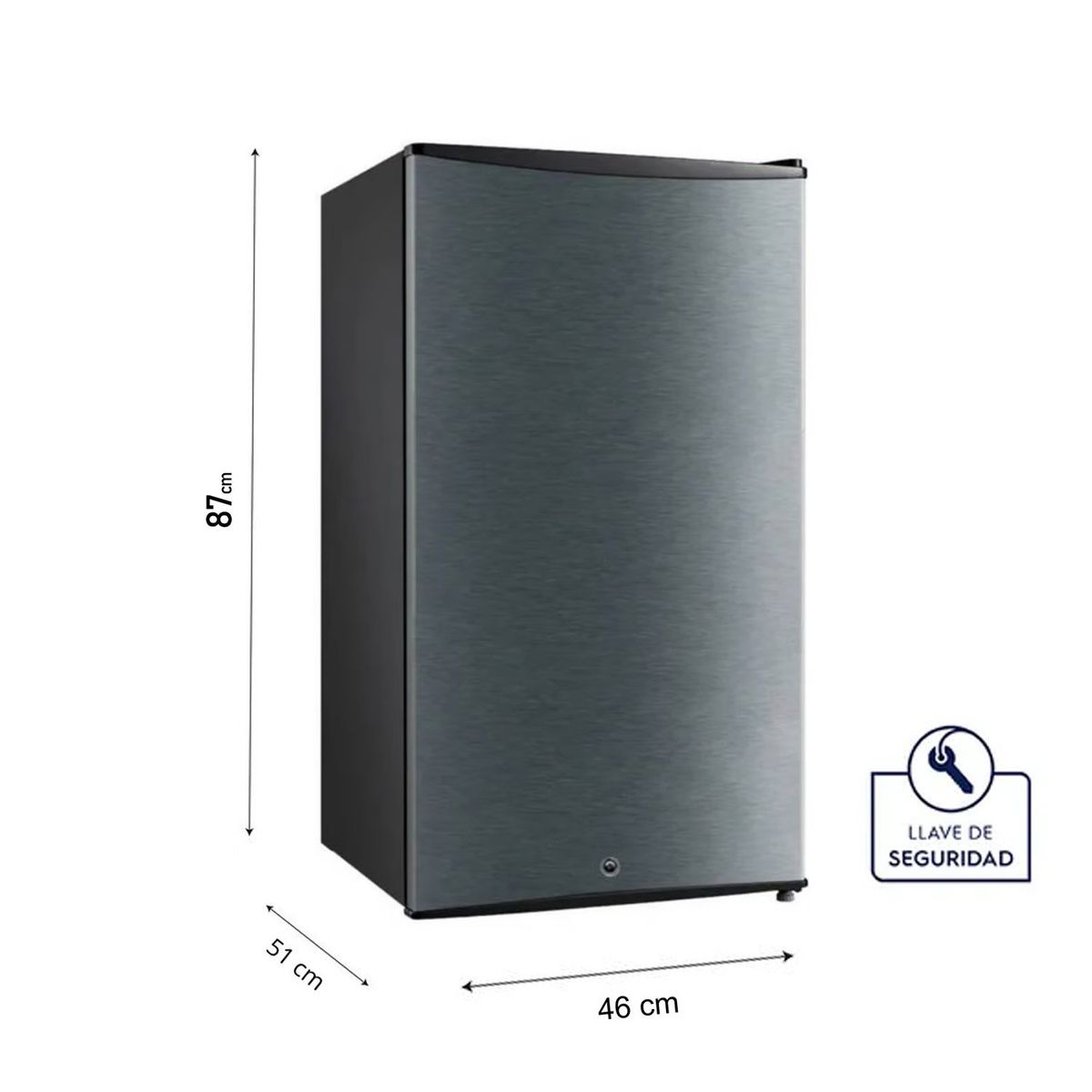 AGHASO - Frigobar Aghaso con Llave 90LT REFR-AGH08 Silver