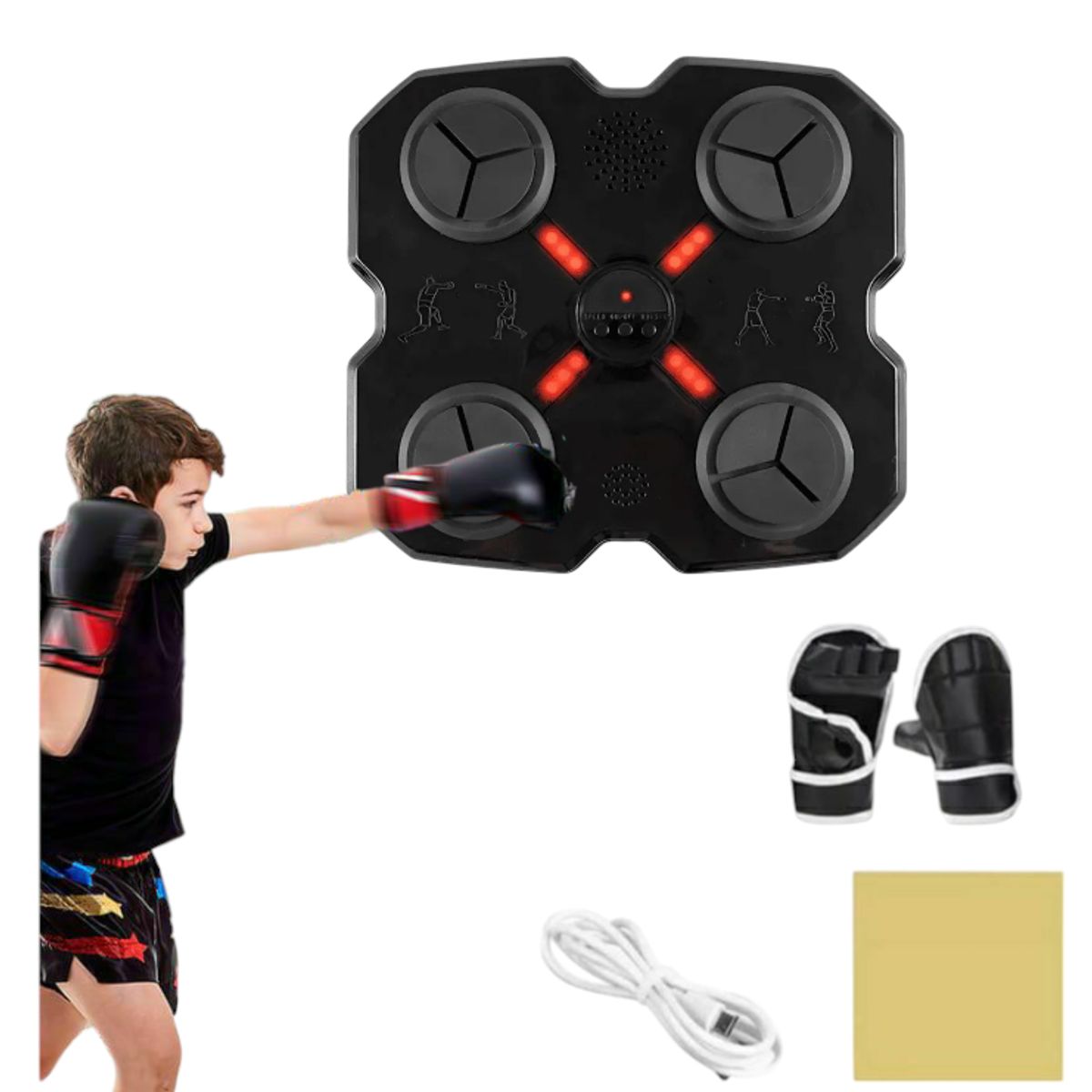 SPORT FITNESS - MAQUINA DE BOXEO MUSICAL CON BLUETOOTH PARA NIÑOS