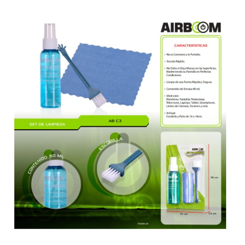 AIRBOOM - Kit De Limpieza AB C3 60ML Carton Blister AIRBOOM