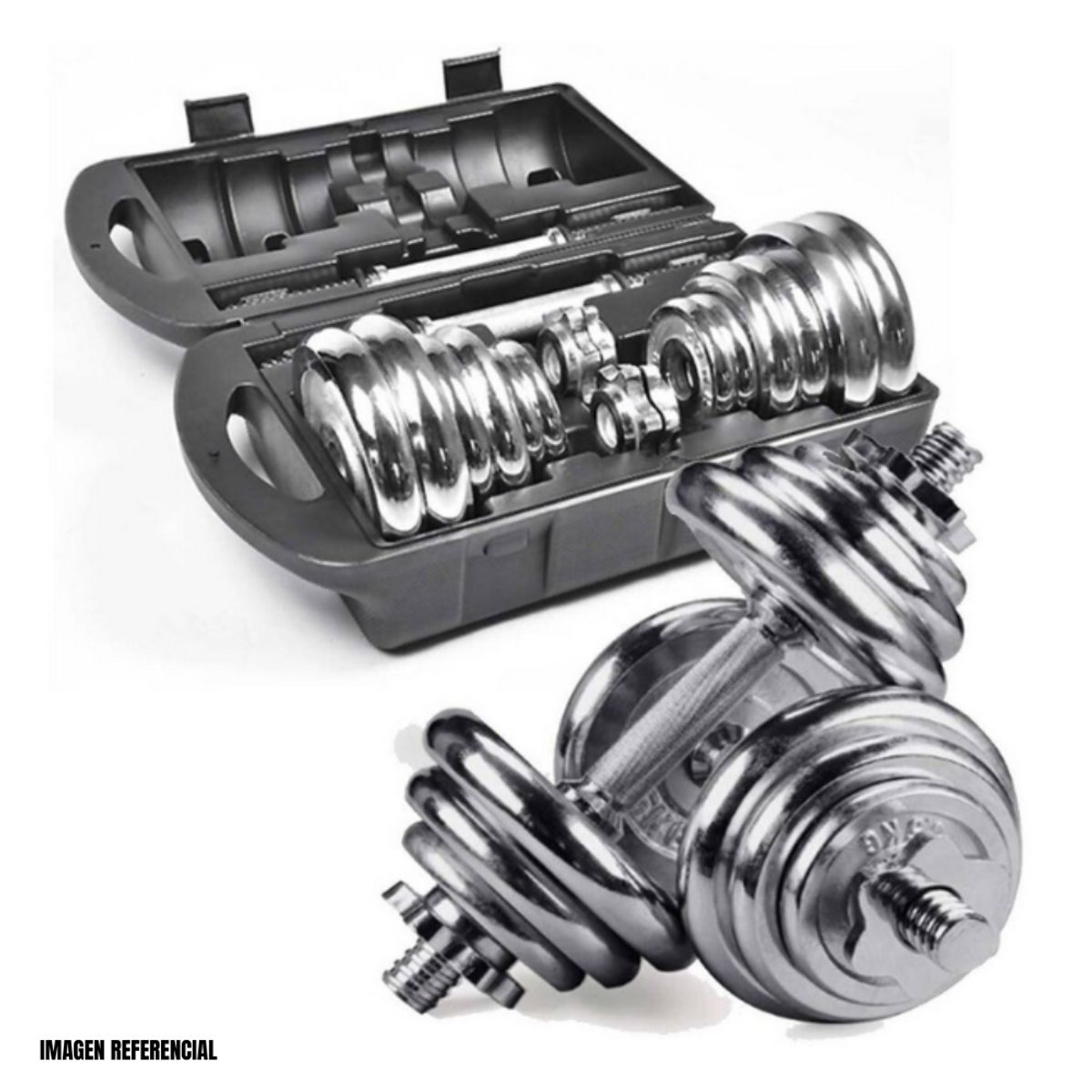 GENERICO - Set de Pesas Maleta York 20kg Mancuernas Adaptador
