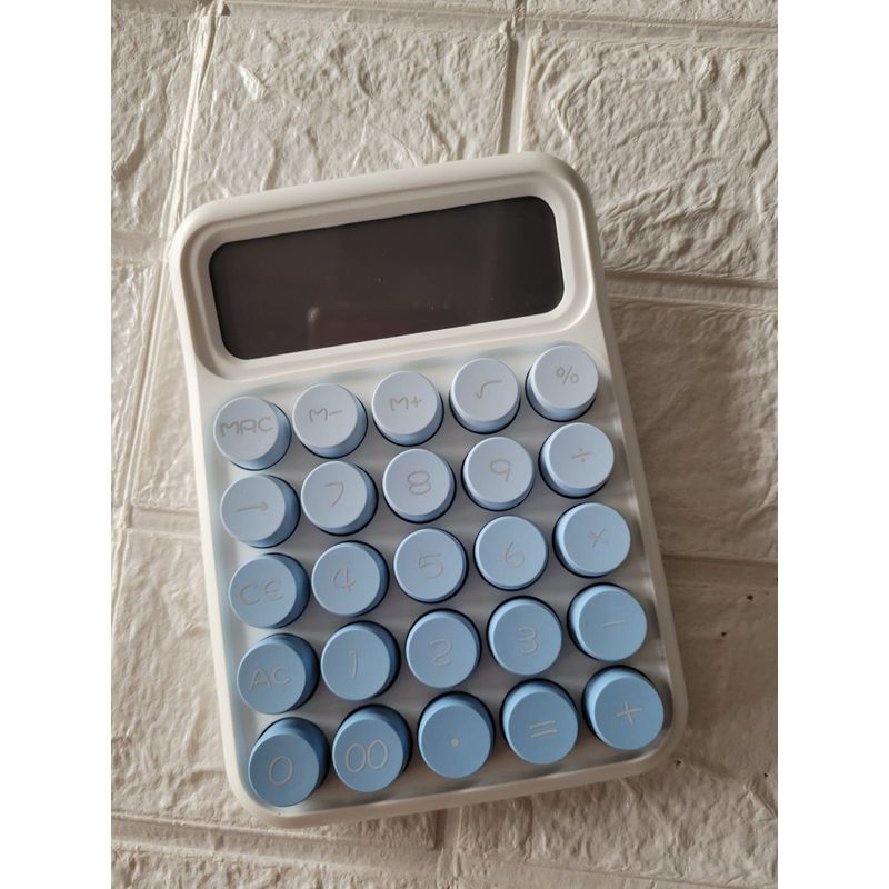 GENERICO - CALCULADORA RETRO CELESTE 12 DIGITOS