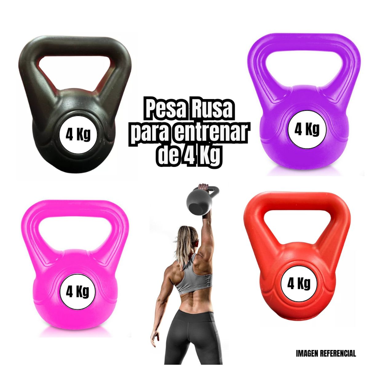 GENERICO - Pesa Rusa Kettebells de PVC 4Kg