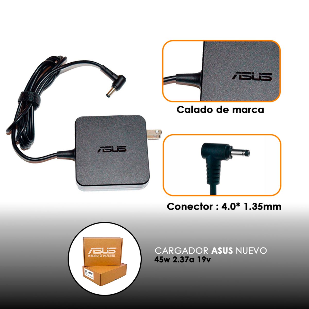 ASUS - Cargador asus 19v 2-37a 45w  ORIGINAL