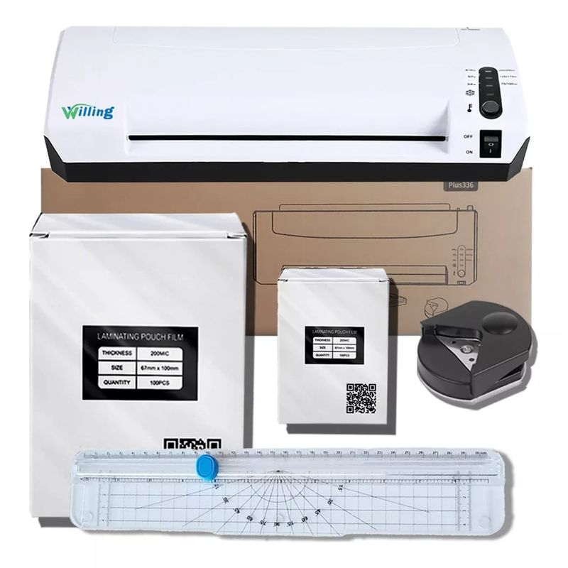 GENERICO - Enmicadora A3 + 100 Micas A4 + 100 Carnet + Corta + Redondea