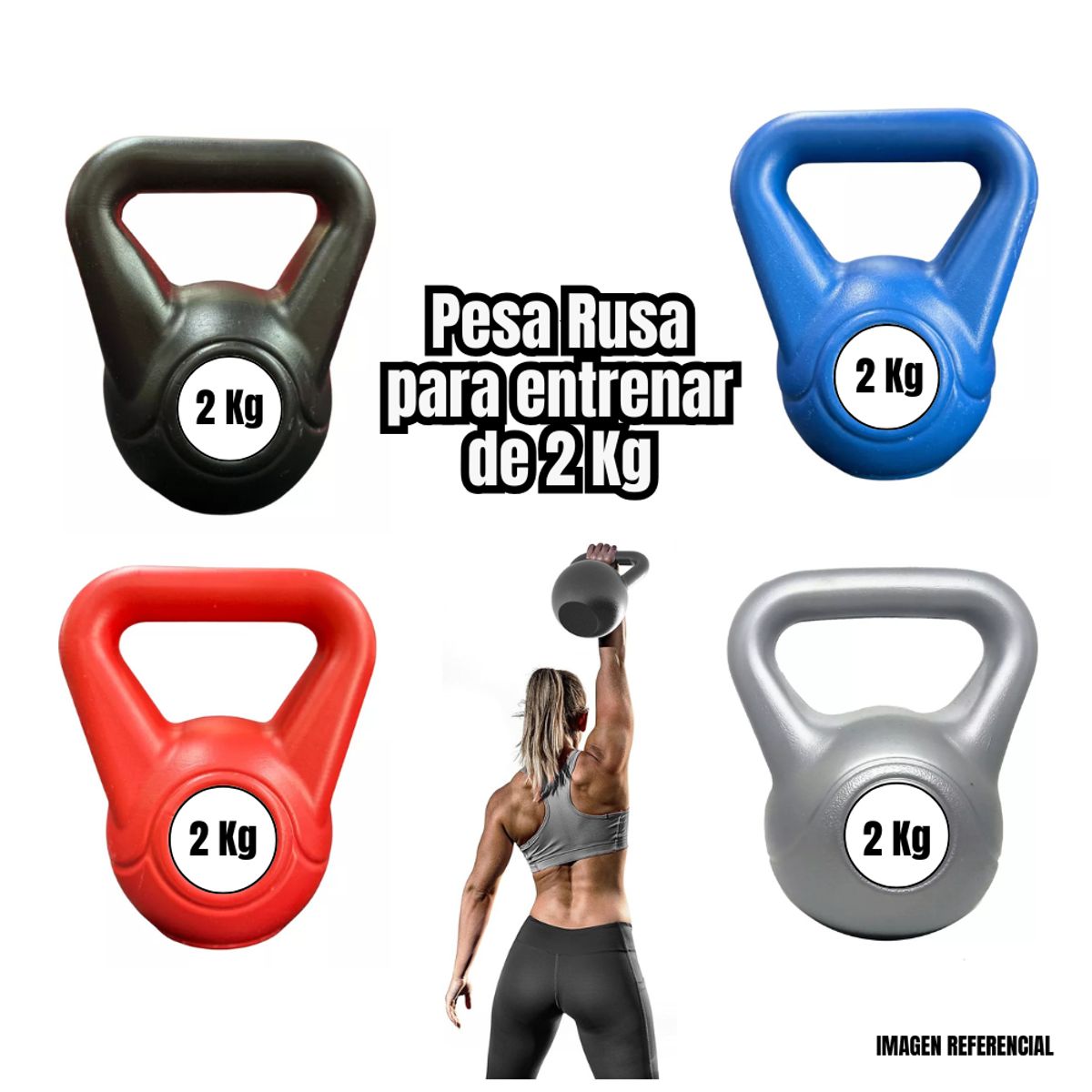 Pesa Rusa Kettebells de PVC 2Kg, marca GENERICO - Foto Principal
