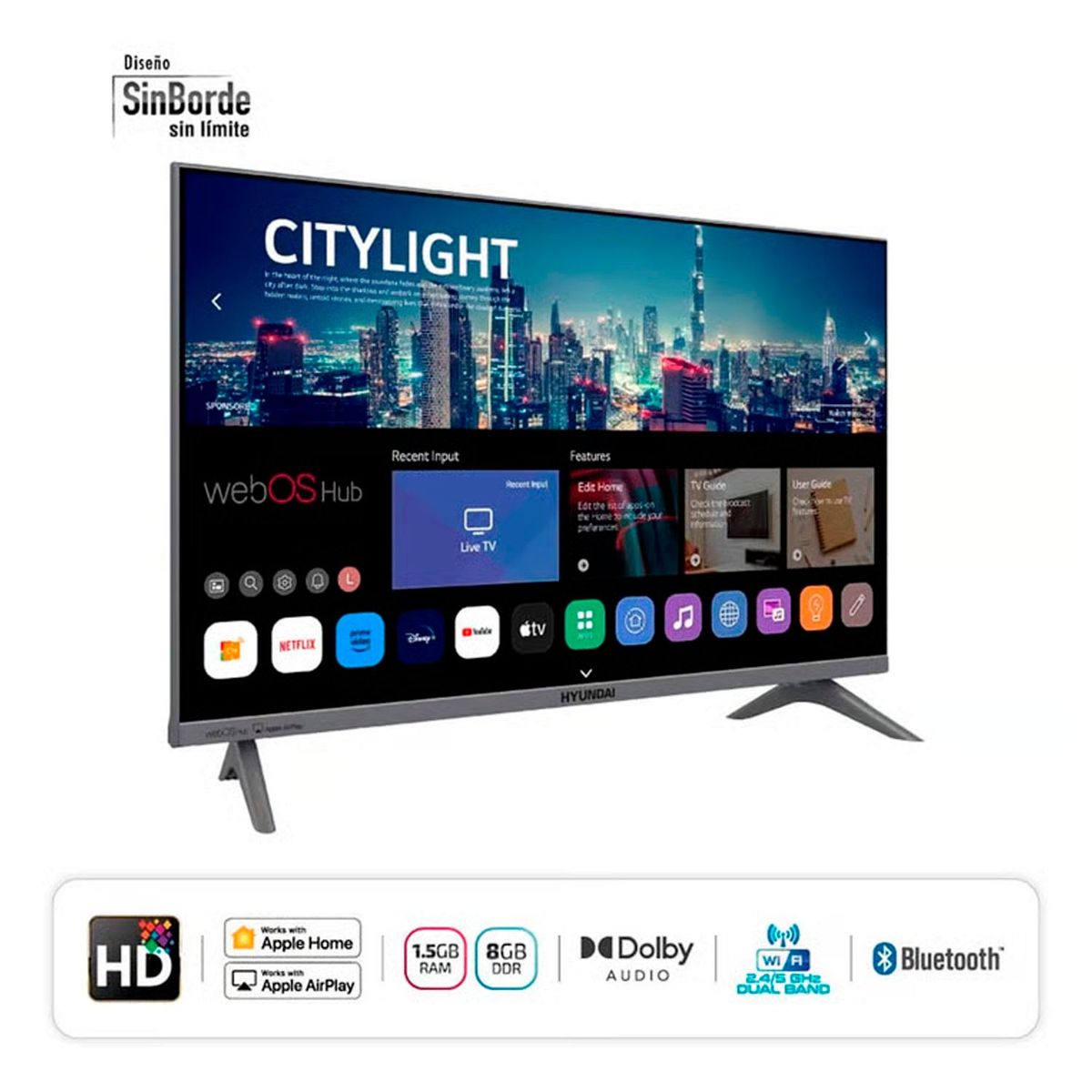 HYUNDAI - Televisor Hyundai 32 Smart TV HYLED3256WiM