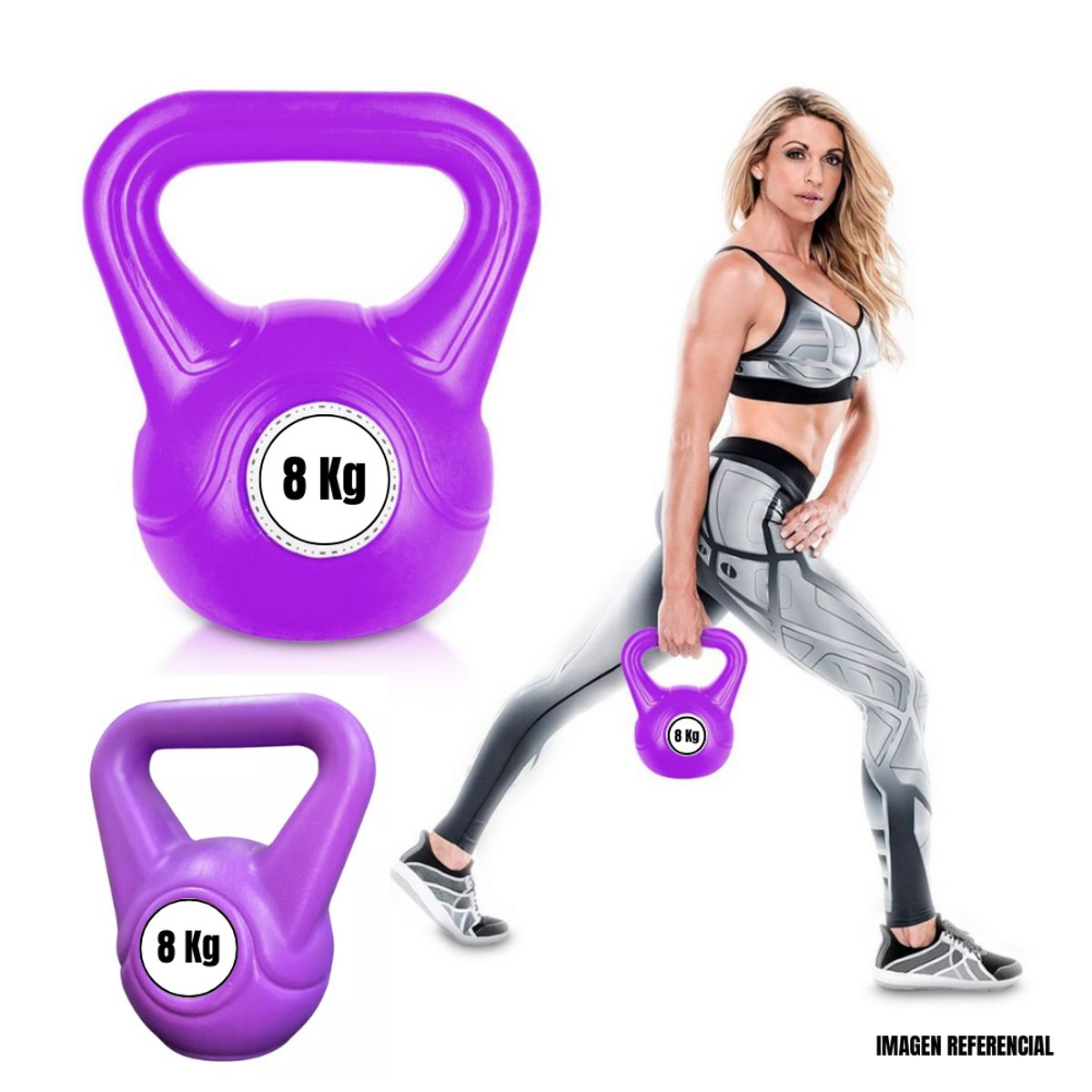GENERICO - Pesa Rusa Kettebells de PVC 8Kg