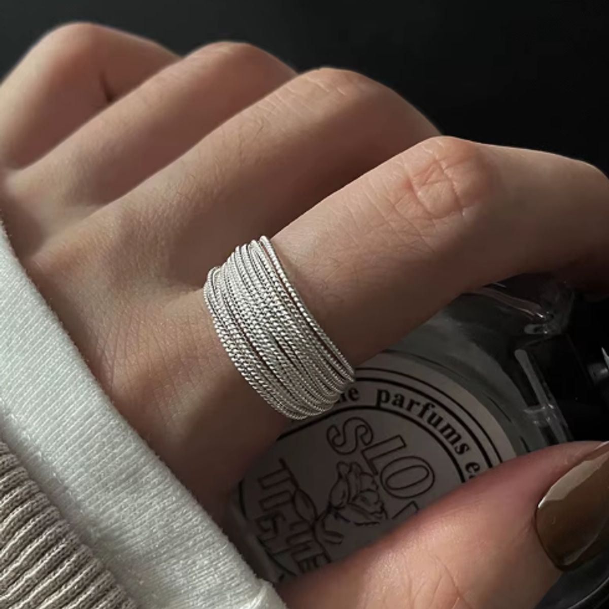 GENERAC - Anillo regulable de moda modelo aro ley 925  silver Sterling