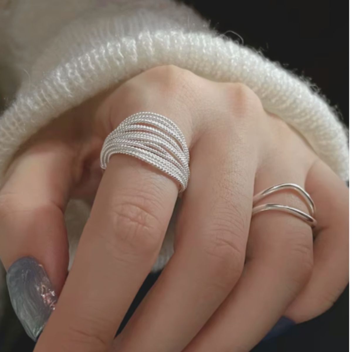 GENERAC - Anillo regulable de moda modelo aro ley 925  silver Sterling