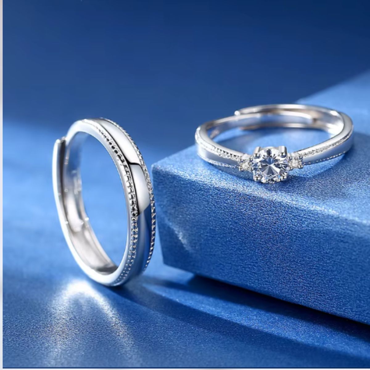 GENERICO - Anillos de Pareja Ajustables Eterna Promesa