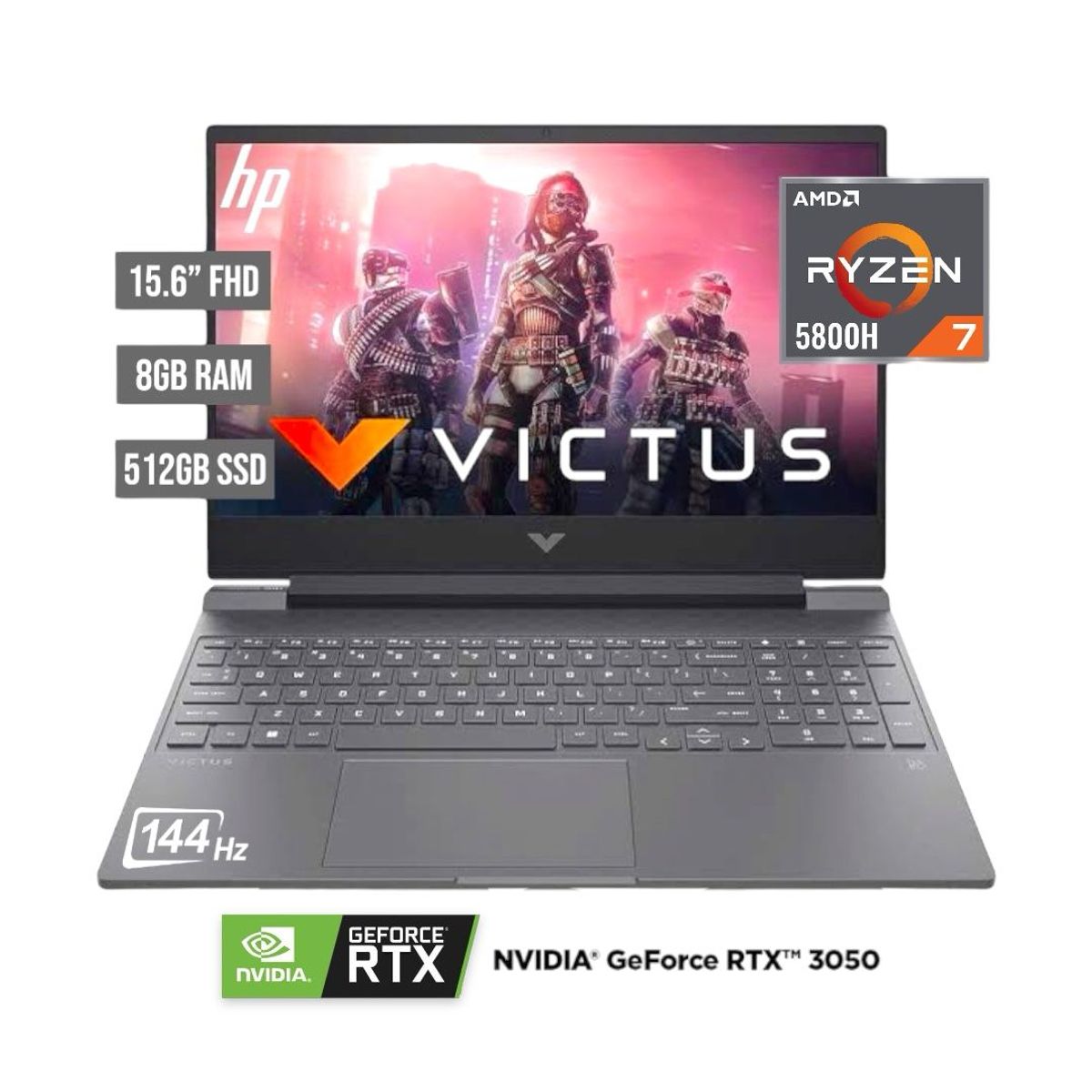 HP - Laptop Gamer HP Victus 15-FB0126LA Ryzen 7 8GB 512GB RTX3050 Windows 11