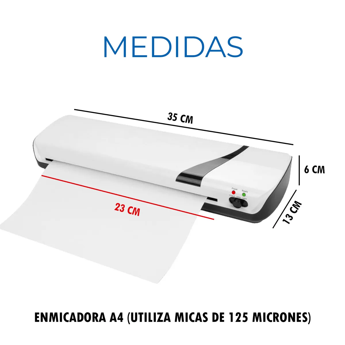 GENERICO - Enmicadora Laminadora Portatil A4 + 100 Micas A4