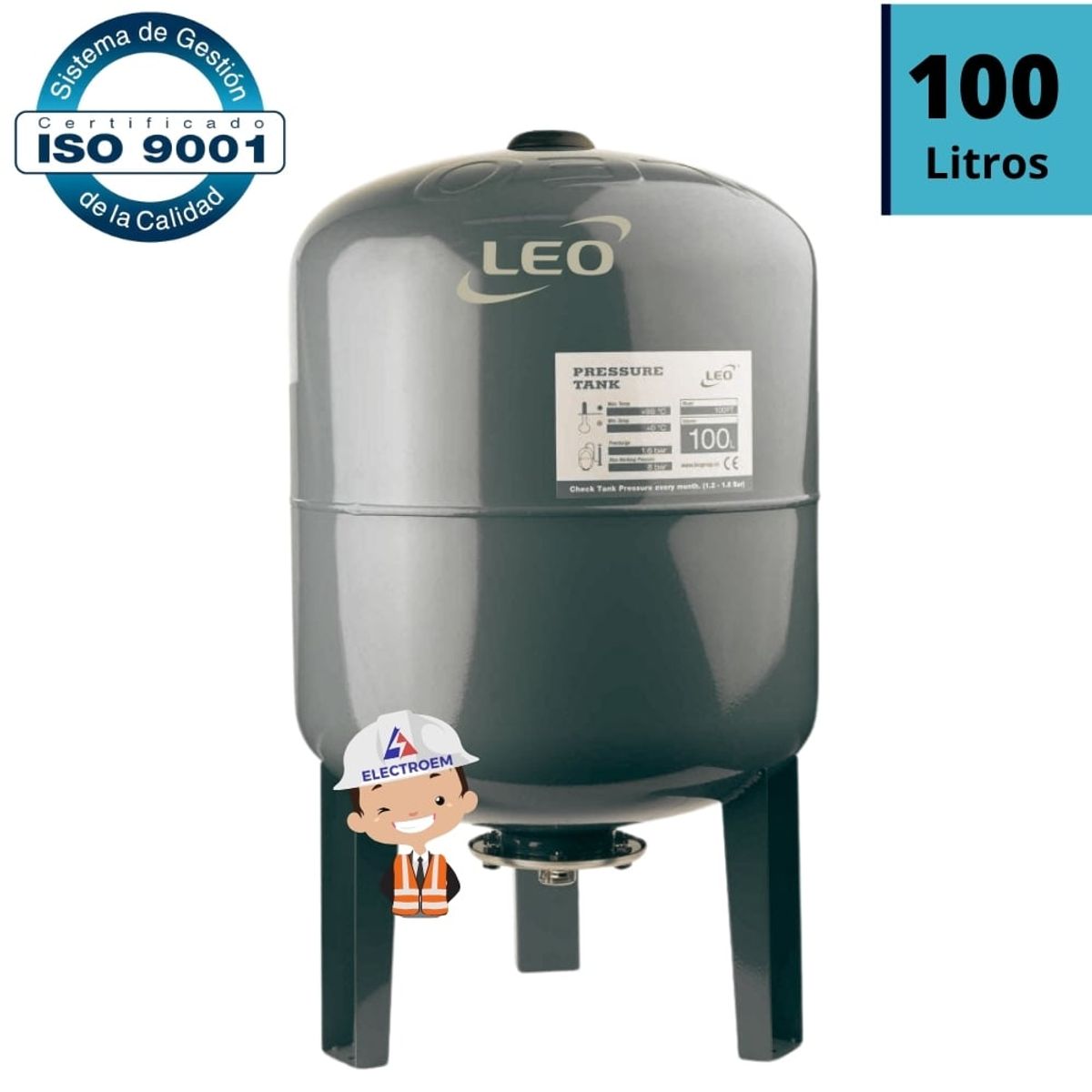 GENERICO - TANQUE HIDRONEUMATICO 100 LITROS PARA AUMENTAR PRESION DE AGUA