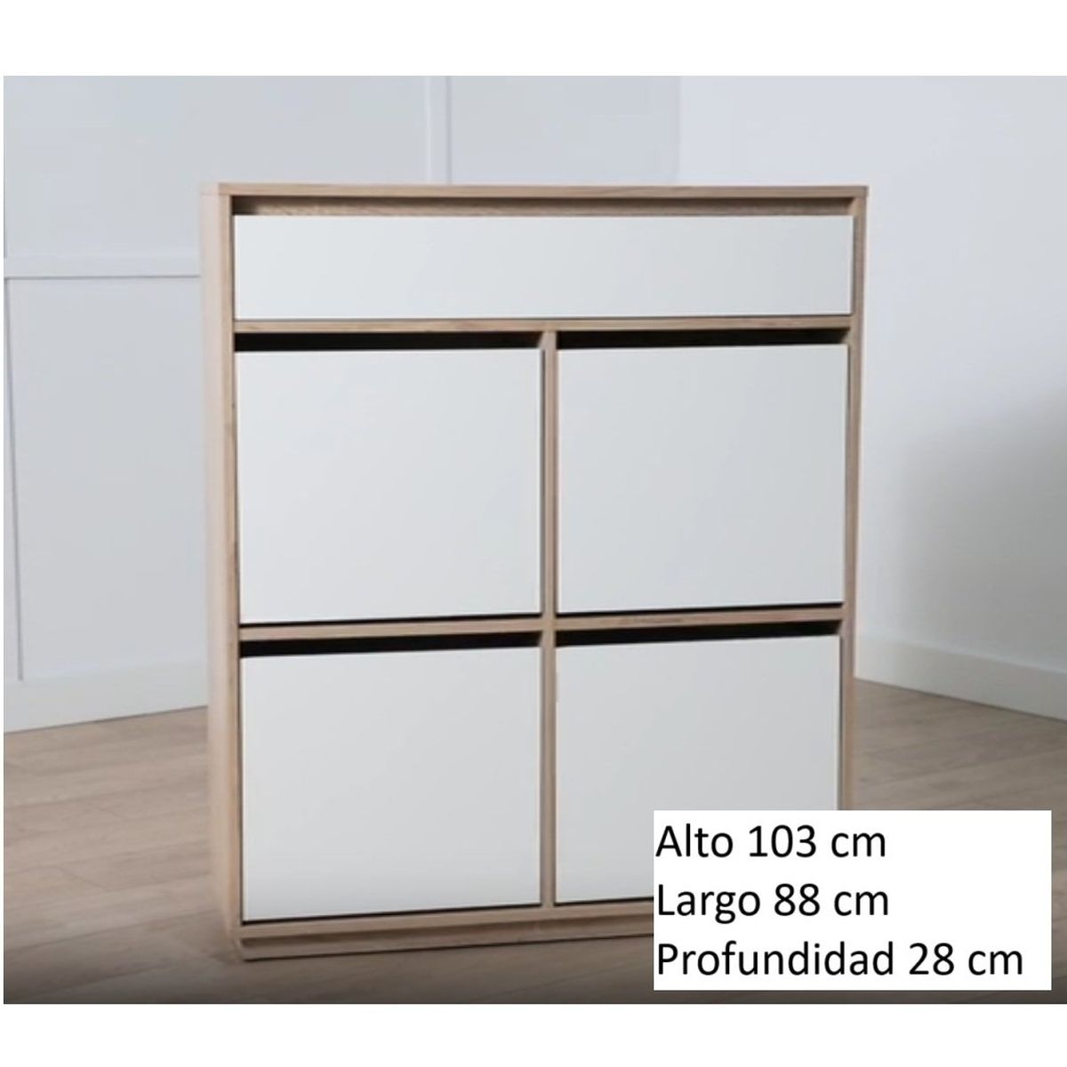 R&R MUEBLES - Zapatera Moderna Isa Marrón ClaroBlanco R&R MUEBLES