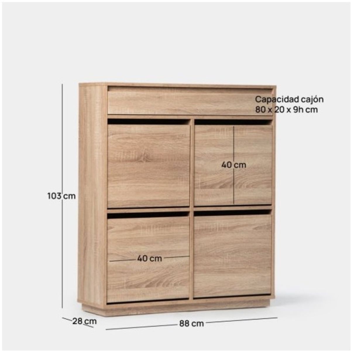 R&R MUEBLES - Zapatera Moderna Isa Marrón Claro R&R MUEBLES