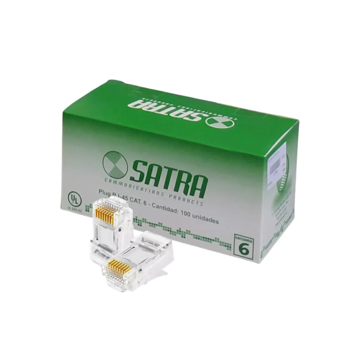 SATRA - SATRA 102040001 Conector PLUG RJ45 CAT6 Caja 100 unidades