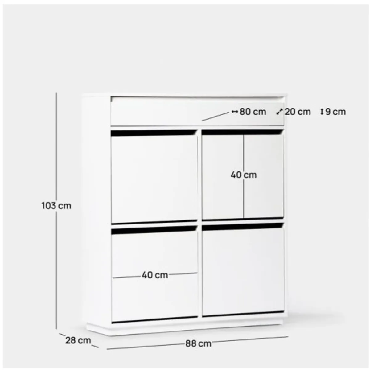 R&R MUEBLES - Zapatera Moderna Isa Blanco R&R MUEBLES