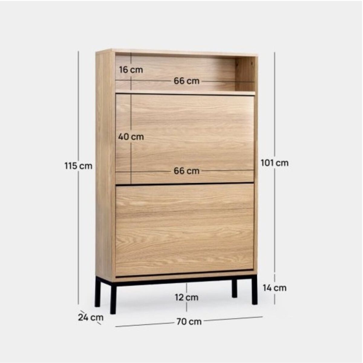 R&R MUEBLES - Zapatera Moderna Candy Marrón Claro R&R MUEBLES