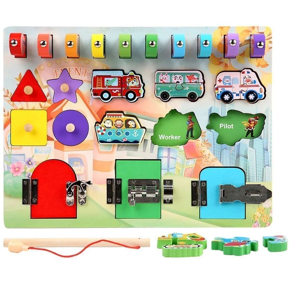 GENERICO - Tablero Ocupacional Montessori de Pesca y Encaje