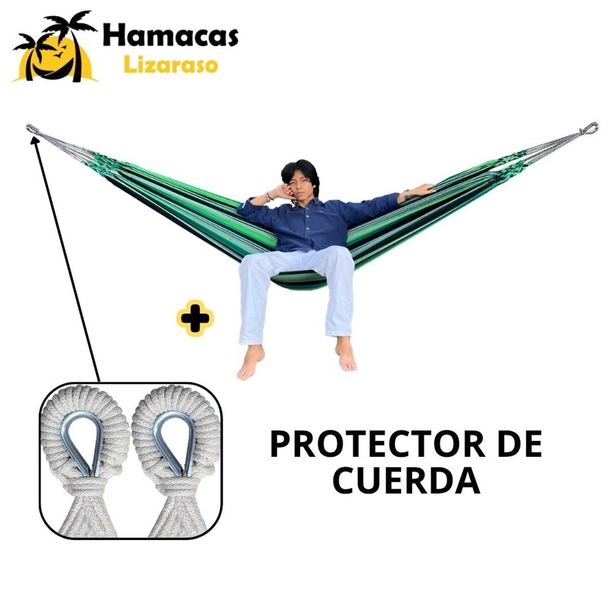 HAMACAS LIZARASO - Hamacas Andina Color Verde de Algodón - Hamacas Lizaraso