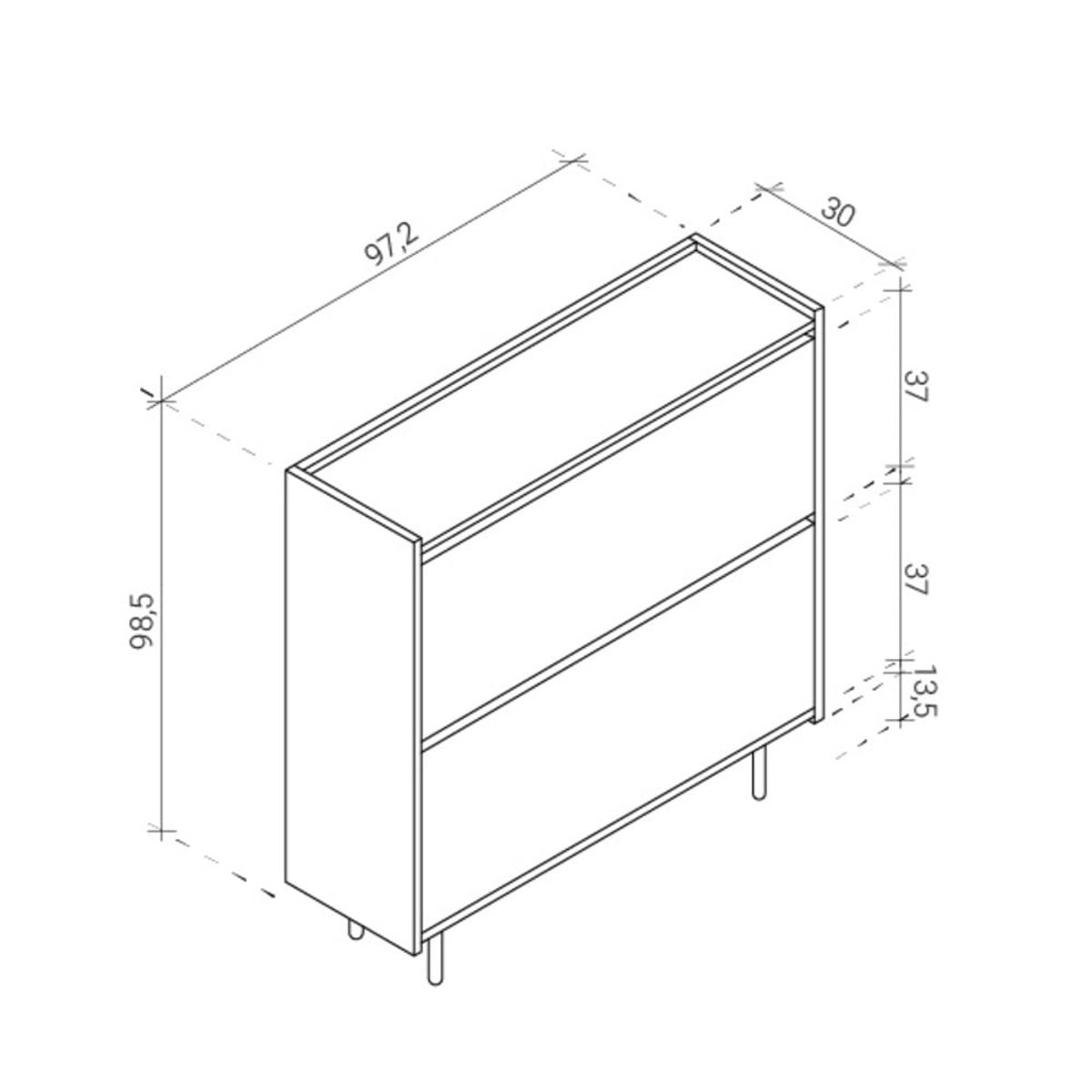 R&R MUEBLES - Zapatera Moderna Vilma Marrón ClaroBlanco R&R MUEBLES