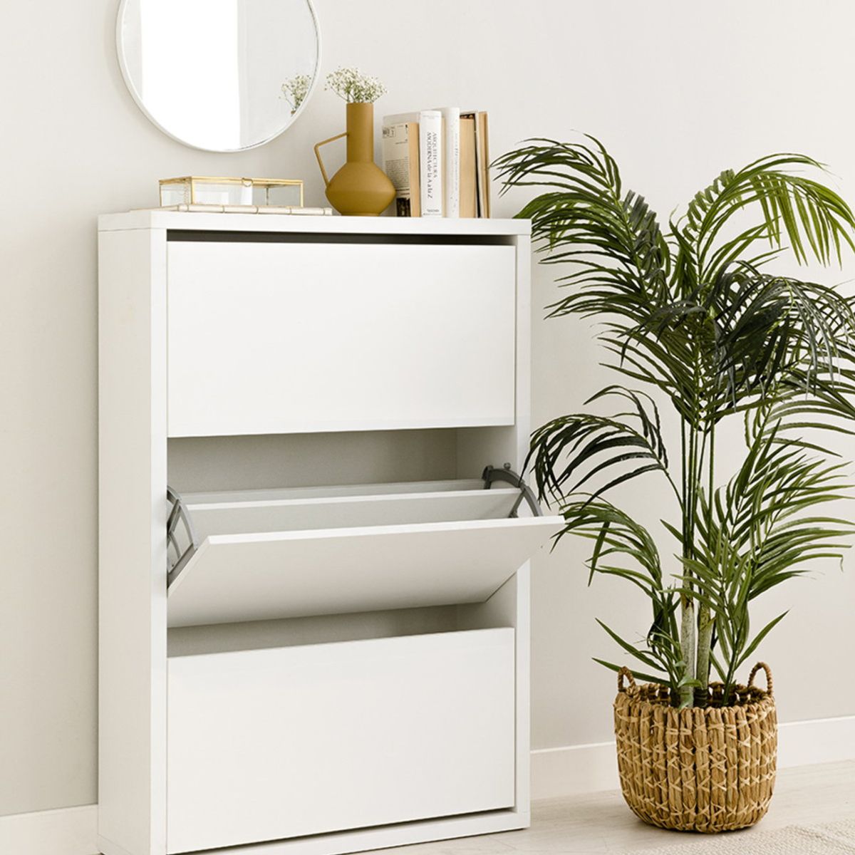 R&R MUEBLES - Zapatera Moderna Classy Blanco R&R MUEBLES