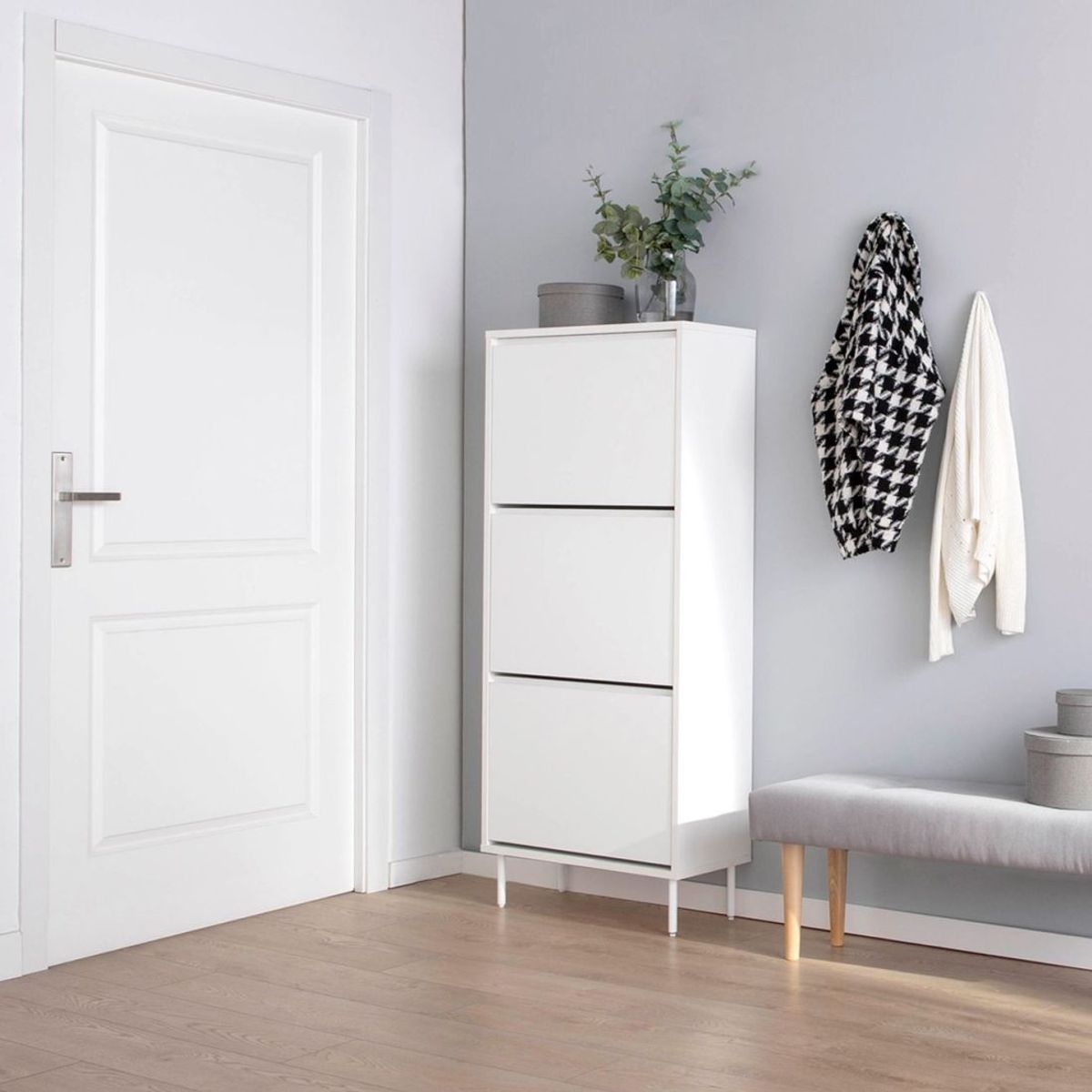 R&R MUEBLES - Zapatera Moderna Carol Blanco R&R MUEBLES