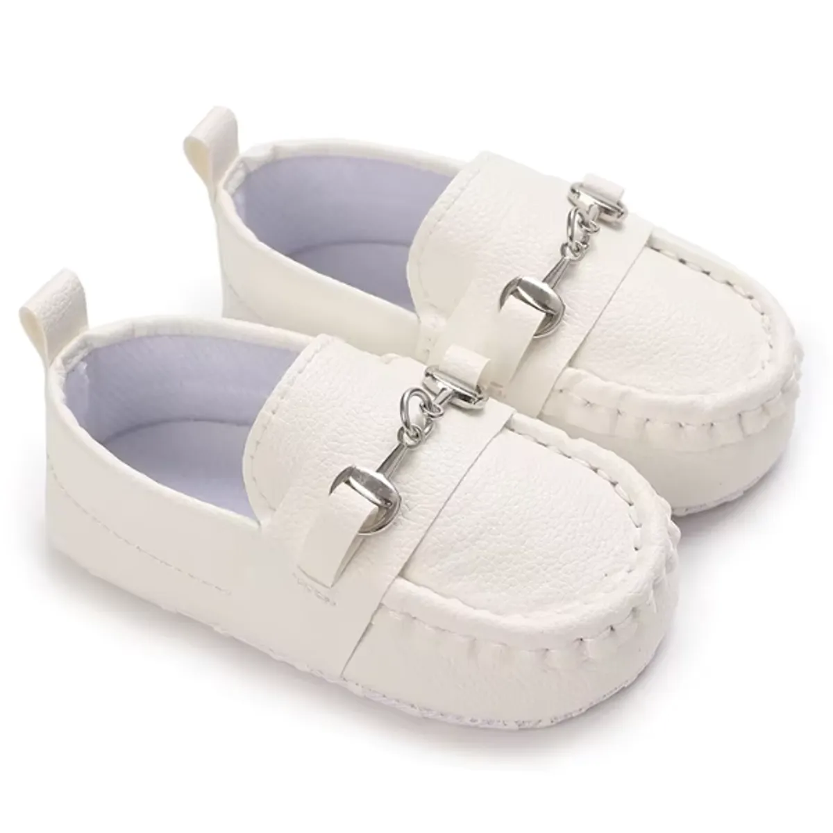 GENERICO - Zapatitos para bebe Niño de Bautizo blancos Nauticos