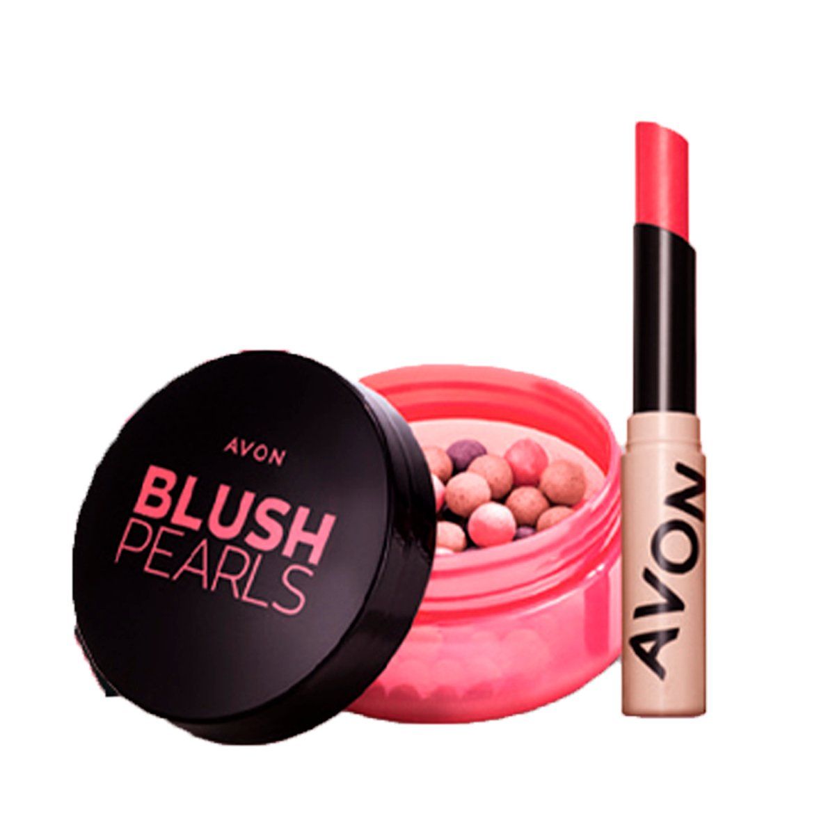 AVON - KIT x2 Perlas Efecto Rubor con Bálsamo Labial FPS 10 RED
