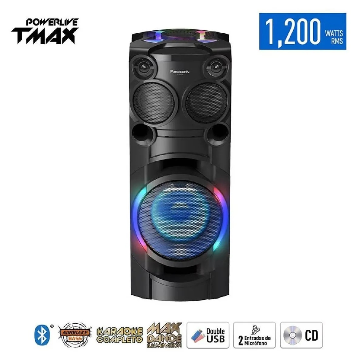 PANASONIC - Equipo de Sonido Panasonic SC-TMAX40PUK ONE BOX 1200 Watts RMS Negro