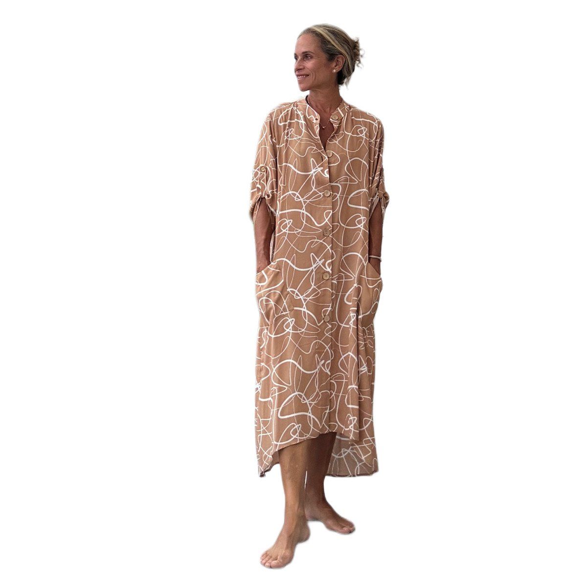 PERMUTA - VESTIDO BLUSON MUJER ISABELLA BEIGE PERMUTA