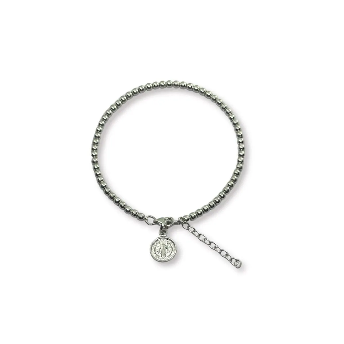 SANTORAL - Pulsera Medalla de San Benito - Plata